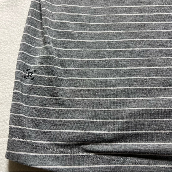 Lululemon Medium evolution polo shirt men grey stripe - Picture 6 of 6